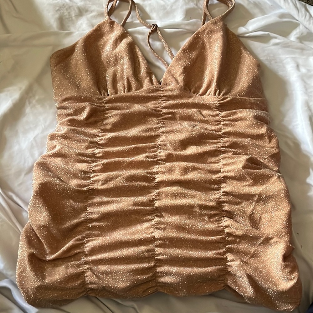 Champagne color cocktail dress